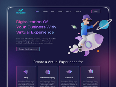 Metaverse Landing Page design prototype ui ux website