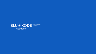 Bluekode Academy_Brand Guidelines_2023 branding design graphic design illustration logo typography