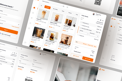 POS System for Cafe admin app cafe clean design finance food login minimal order payment point of sales pos sign in ui uidesign web design website