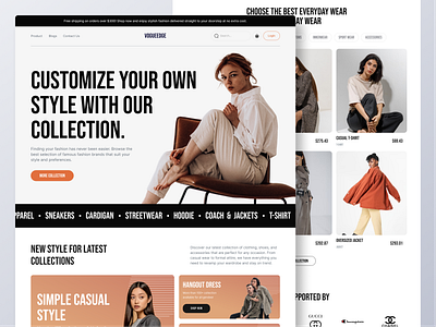 Vogueedge - Fashion Landing Page clean design e commerce fashion landing page store ui ui design web design website