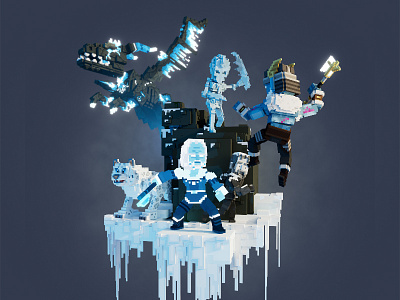 The Sandbox - Ice mini-diorama 3d cinema4d cold diorama game ice iceberg sandbox snow viking voxedit