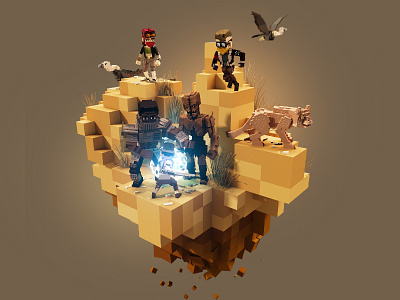 The Sandbox - Canyon mini-diorama 3d canyon desert diorama game modeling sandbox scene voxel