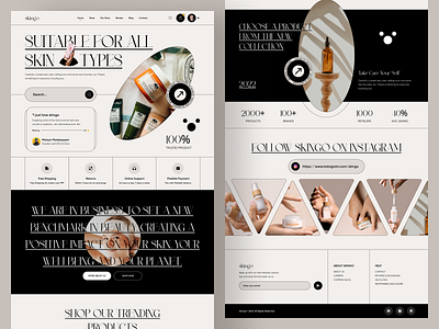 Skincare Product Landing Page beauty beauty clinic beauty website cosmetics cosmetology design haircare makeup minimal minimalist modern ui product salon skin skincare website store ui ux web website