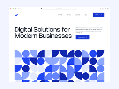 Upscalix Hero Section - Design Exploration agency branding dekstop design digital agency home page homepage landing page laptop portfolio ui uiux uspcalix ux website