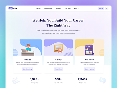 Landing page, AI-based Job Portal, EdTech ai carrer certify competition dashboard edtech eduction employment hire hiring homepage interactive interview job job board job finder job portal job search landing page learning