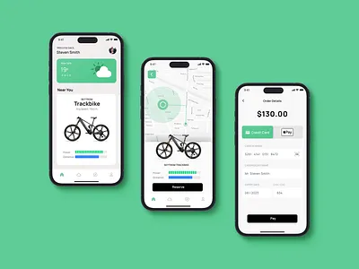 Eco-Friendly Commuting App Concept app branding design e bike eco friendly glucode green ui ux