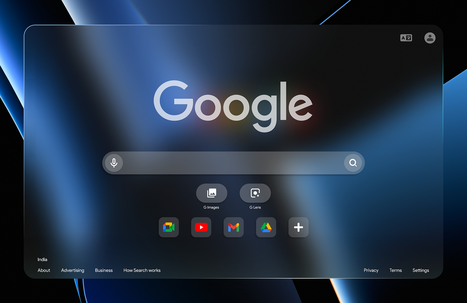 Google Landing page redesign For Windows 12 Dark mode. by Abhilash