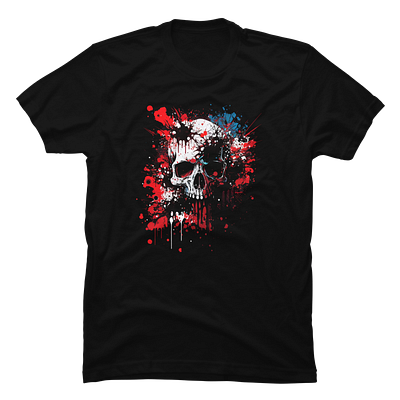 Ink Splatter Skull | Shirt Design design illustration