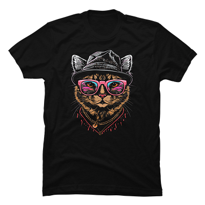Hipster Kitty | Shirt Design illustration