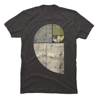 Distressed Fibonacci Spiral | Shirt Design graphic design
