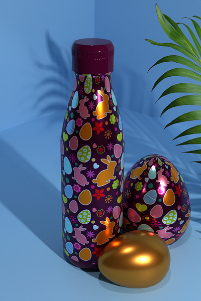 Easter Egg Water Flask 3D 3d blender blender 3d design easter egg water flask
