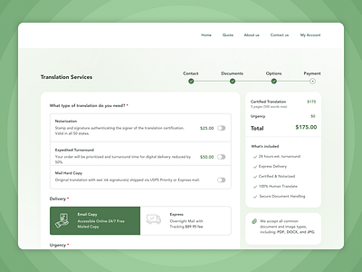 Certified Translation Services green language notary process sunstone translation web translation translation services ui uiux web design