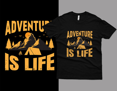 Adventure T-Shirt Design adventure black t shirt branding branding t shirt camping custom t shirt design graphic design hiking illustration logo minimal outdoor t shirt summer t shirt t shirt design typhograpy typography typography t shirt vector