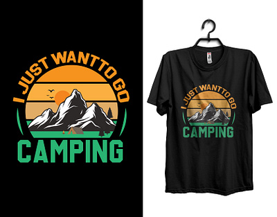 Camping T-Shirt Design adventure black t shirt branding branding t shirt camping custom t shirt design graphic design hiking illustration logo minimal outdoor t shirt summer t shirt t shirt design typhograpy typography typography t shirt vector