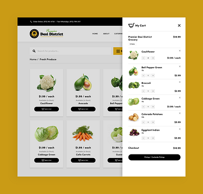 Groceries App — Cart Page Design balck branding brandrefresh clean design simple design ui ux white yellow