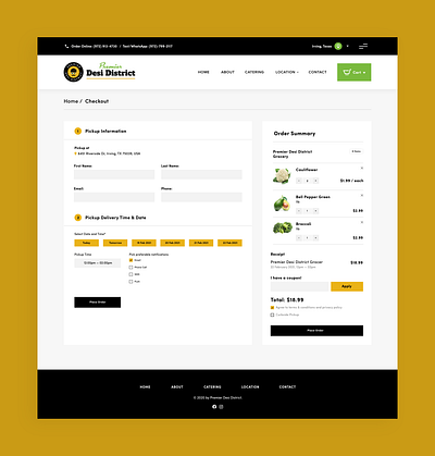 Groceries App — Checkout Page Design black branding brandrefresh clean design simple design ui ux white yellow