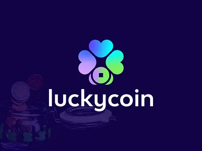 Lucky Coin asset brand identity care clover coin creative flat gradiant happy icon investment leaf lucky modern money penny professional property property management