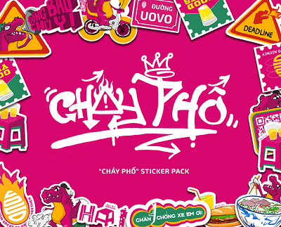 Cháy Phố - Sticker Collection branding graphic design illustration motion graphics sticker