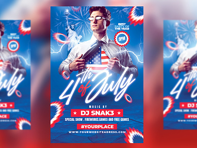 4th of July Flyer Design (PSD) 4 july 4th of july creative design flyer flyer templates graphic design heroes independence day party flyer photoshop photoshop psd poster psd flyer super heroes united state