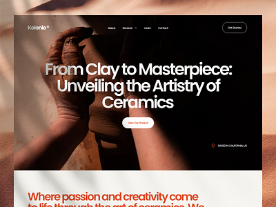 Kolonie - Ceramic Studio Website design