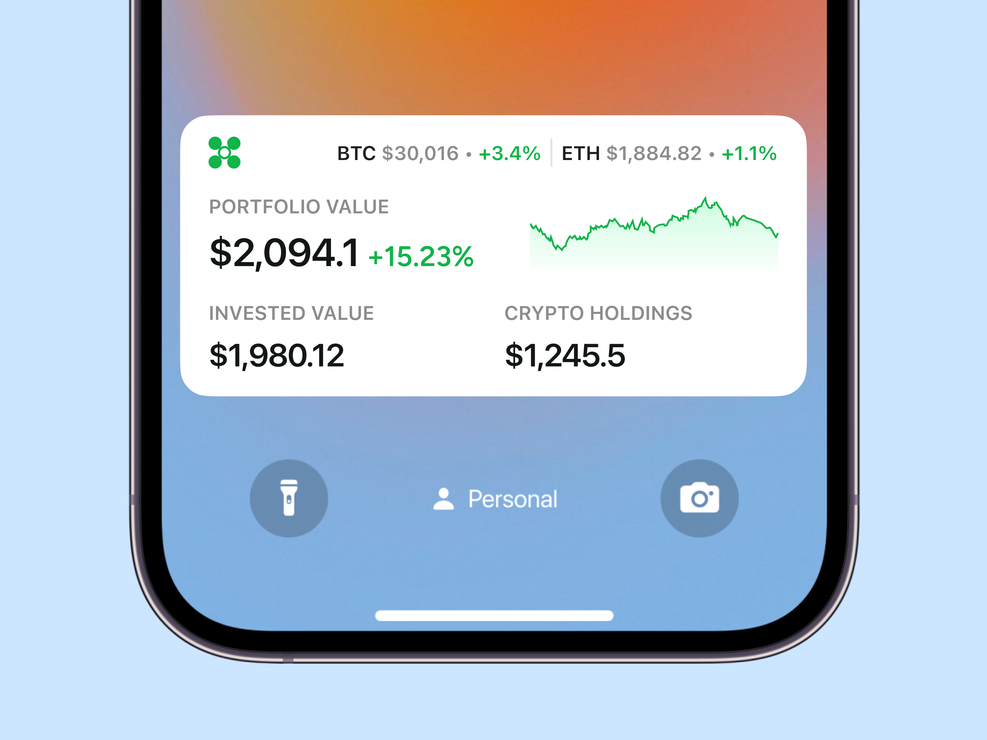 Crypto ticker widget (95) foto