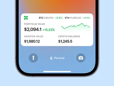 Live Activities Widget for Crypto Trading App app btc concept crypto cryptocurrency eth holdings ios ios 16 live activities lockscreen mobile portfolio trading ui ux widget