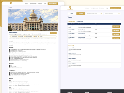 Tour & Activities Website tour activities website ui ux web design