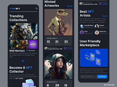 NFT Trading Platform app art branding design graphic design icon illustration illustrator logo minimal typography ui ux vector web webpage website