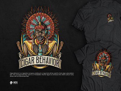 Cigar Behavior brand identity branding design hand drawing hand drawn illustration logo ui vector vintage vintage logo
