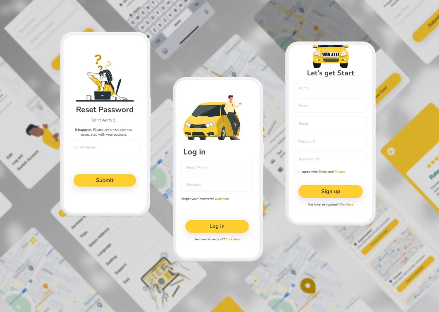 Taxi App app branding design graphic design illustration logo typography ui ux vector
