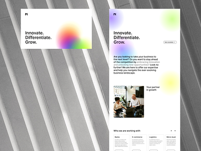 Business landing page — Innovation & development app design design ui uidesign ux uxdesign webdesign