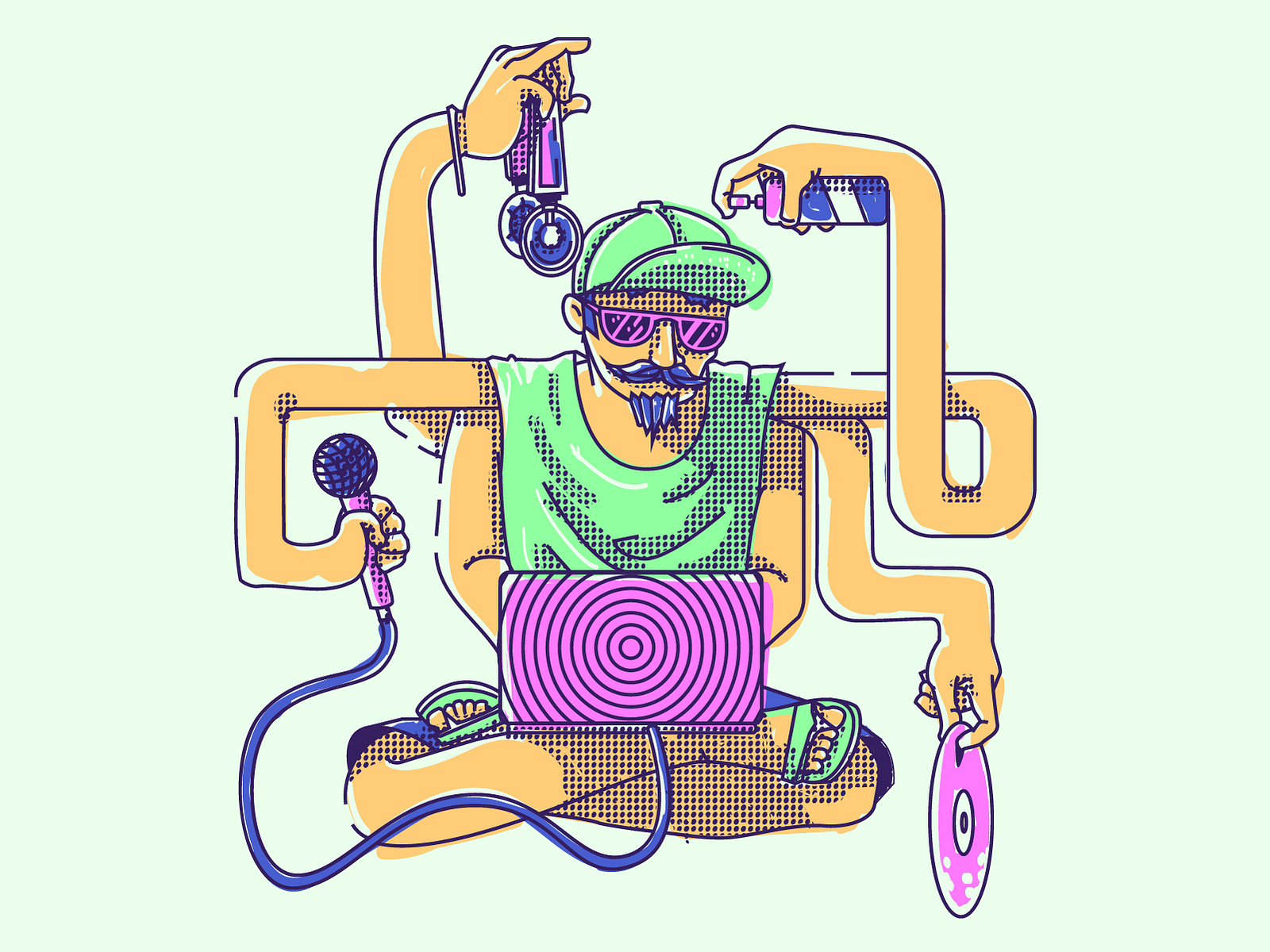 music-man-by-wattle-daub-on-dribbble