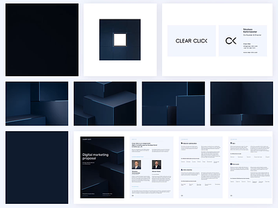 Clearclick - Case tiles 3d block case clear click cube elegant expensive glow layout marketing navy premium proposal rotate shapes square tile tiles trendy