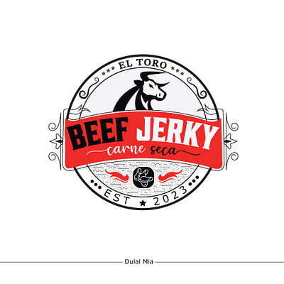 Beef Jerky graphic design logo