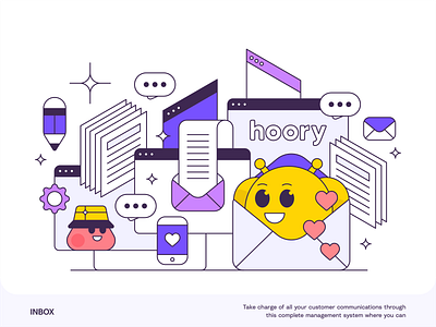 Inbox ai customer support artwork assistant brand character communication customersupport design graphic design graphicdesign illustration illustrator inbox lineart message ui vector vectorart vectorgraphics