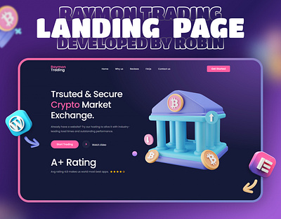 Raymon Trading - Crypto bitcoin crypto currency elementor html css javascript landing page php trade trading website web design website development wordpress