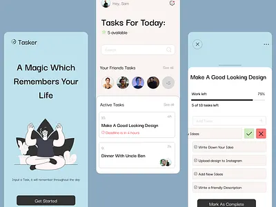 Tasker: Time Manager appdesign design graphic design ui