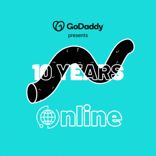 GoDaddy 10 Years branding design graphic design logo typography