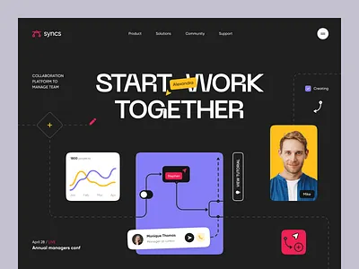 Syncs Website design interface product service startup ui ux web website