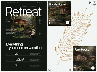 Retreat Hotel Website design hotel houses landing landingpage rent retreat swiss trip ui uiux ux web website