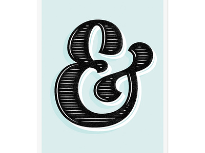 Ampersand Print ampersand black character illustration lettering print riso risograph script teal turquoise typography