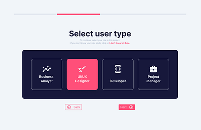 Select user type ( Daily UI Challenge Day 64) daily ui daily ui dailyui design ui uiux ux