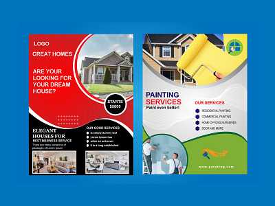 Painting services and Real estate Flyer design banner design flyer graphic design logo painting flyer poster real estate flyer