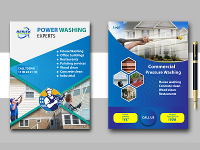 Power washing & Pressure washing flyer and banner banner design flyer graphic design logo poster