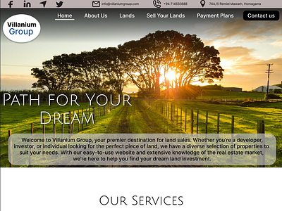 Villanium Group Home Page branding design figma graphic design homepage landsale site ui ux uxui