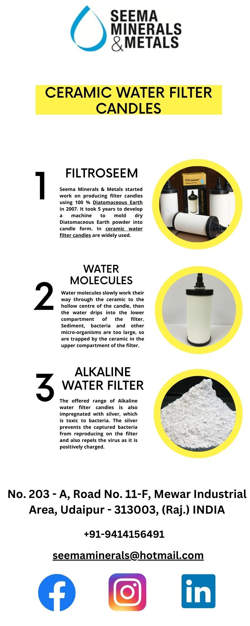 Ceramic water filter candles by Seema Minerals on Dribbble