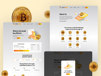 Landing Page Design. Crypto bitcoin coins crypto design ui ux wallet web website