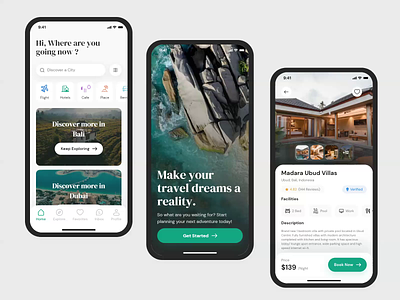 Travel Mobile Apps Exploration airbnb animation app card clean home screen hotel ios app ios app design light ui mobile app screen mobile apps rent simple travel travel agency travel app traveling ui