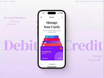 Managing Cards - Replica animation app ui bank bank ui cards finance manage cards money ui design