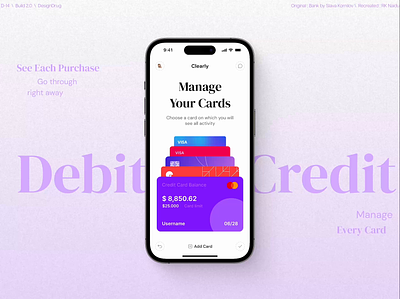 Managing Cards - Replica animation app ui bank bank ui cards finance manage cards money ui design